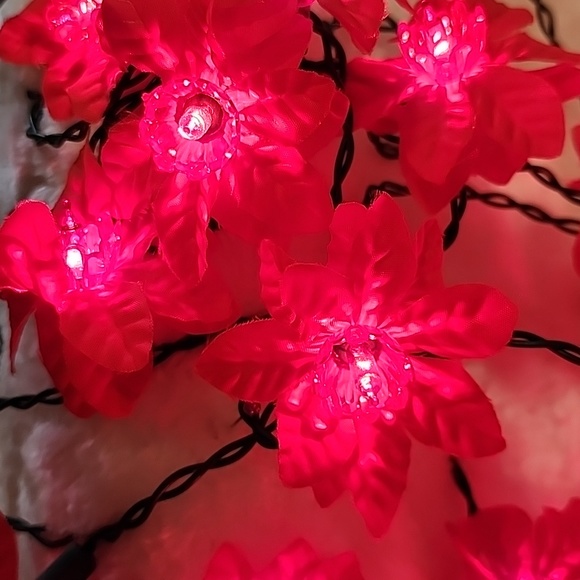 Vintage Silk Poinsettia lights - Picture 6 of 12